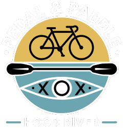 Pedal & Paddle Hood River Logo E-Bike and Kayak